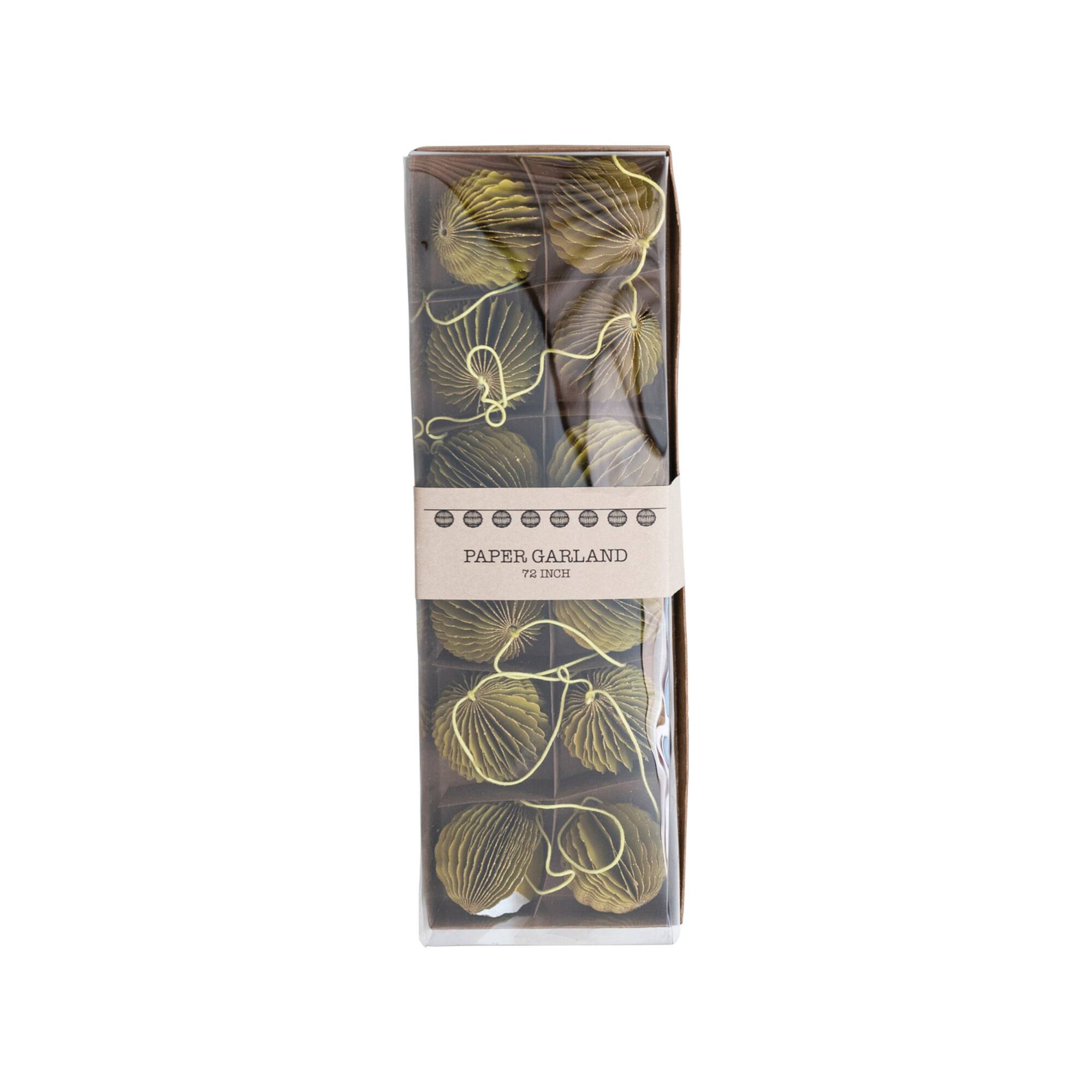 Hello Honey® 6ft. Handmade Recycled Paper Honeycomb Ball with Gold Glitter Garland